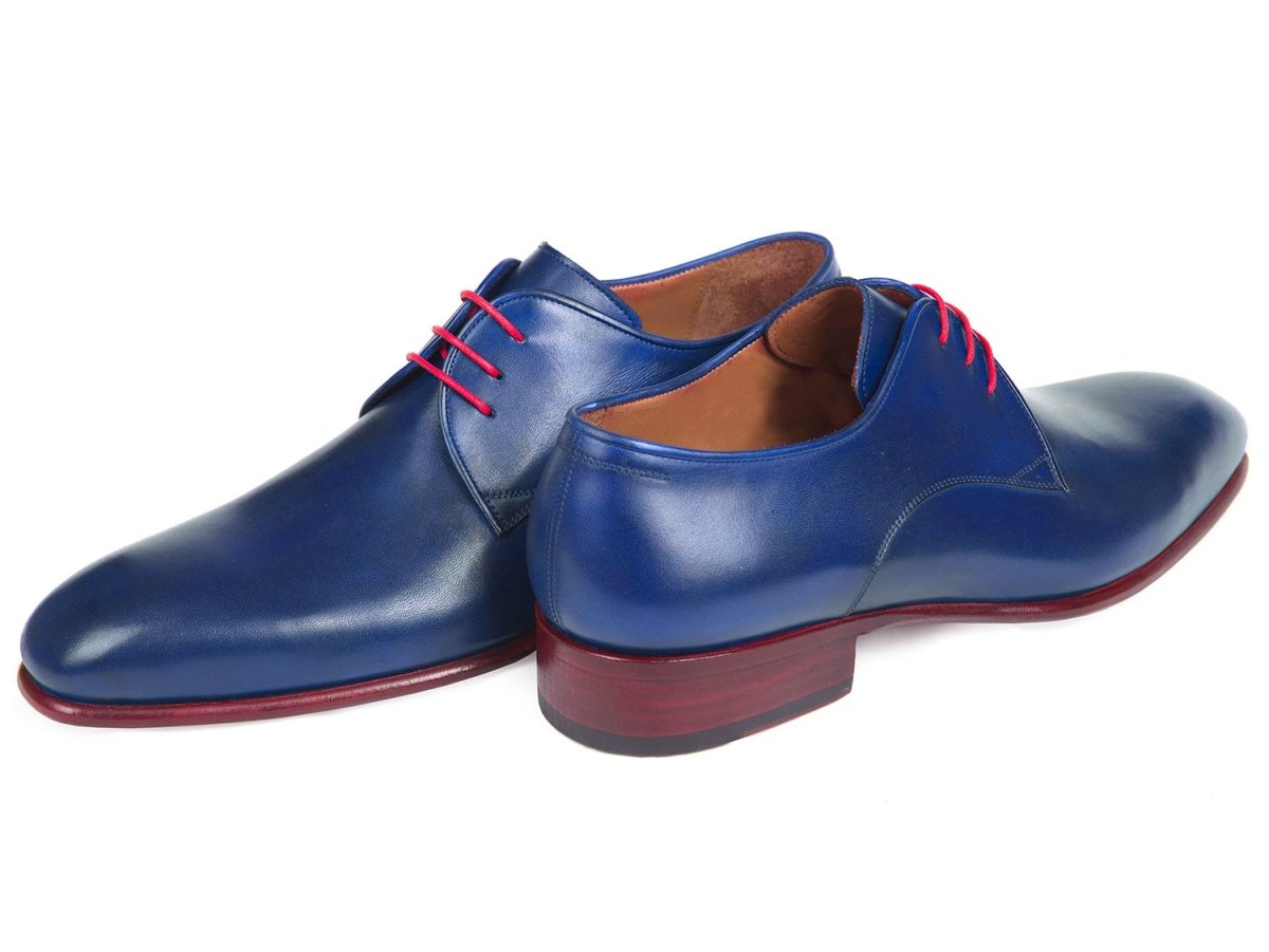 Paul Parkman Men's Hand Painted Derby Shoes in Blue