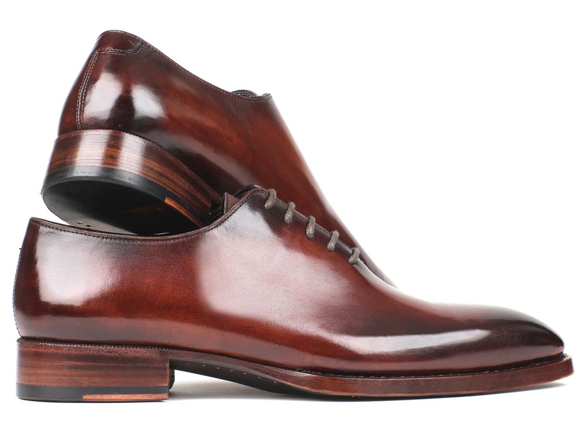 Paul Parkman Men's Hand Painted Goodyear Welted Wholecut Oxfords in Brown