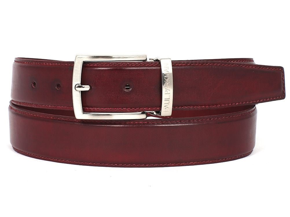 Paul Parkman Men's Hand Painted Leather Belt in Bordeaux
