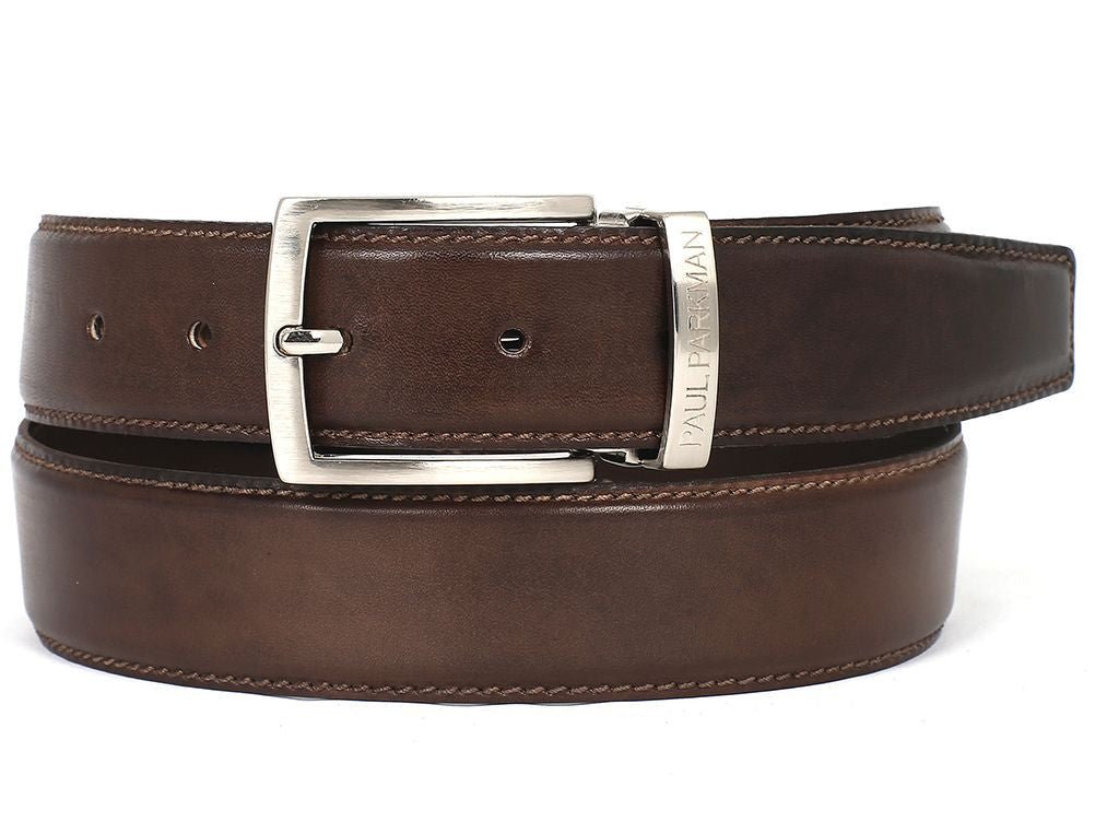 Paul Parkman Men's Hand Painted Leather Belt in Brown