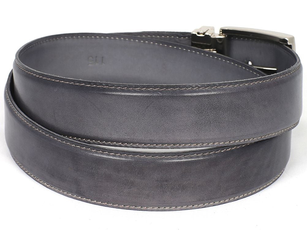 Paul Parkman Men's Hand Painted Leather Belt in Gray