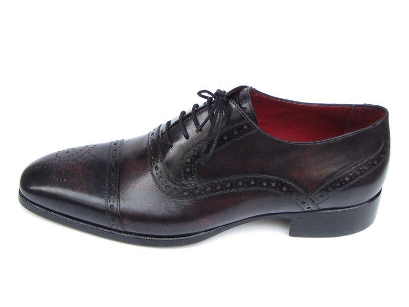 Paul Parkman Men's Hand Painted Leather Captoe Oxfords in Bronze and Black