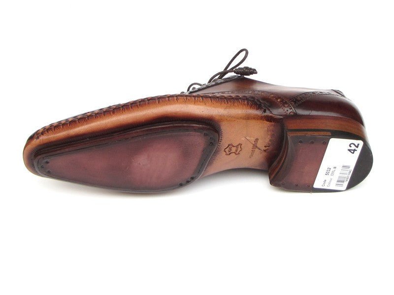 Paul Parkman Men's Hand Painted Leather Captoe Oxfords in Brown