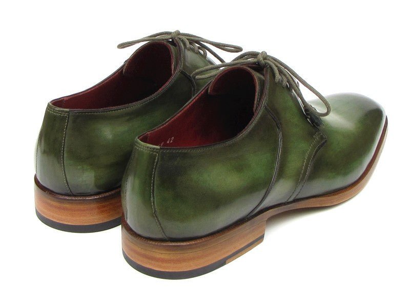 Paul Parkman Men's Hand Painted Leather Derby Shoes in Green