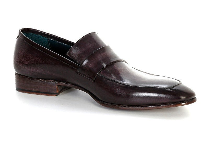 Paul Parkman Men's Hand Painted Leather Loafers in Black and Gray