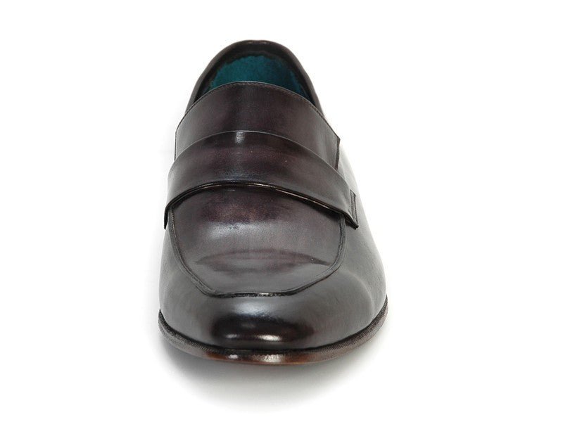 Paul Parkman Men's Hand Painted Leather Loafers in Black and Gray