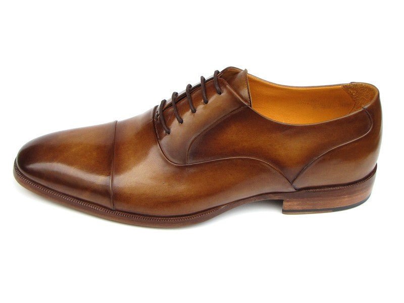 Paul Parkman Men's Hand Painted Leather Oxfords in Brown