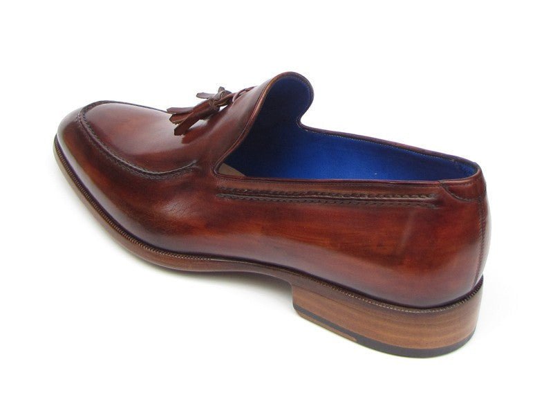 Paul Parkman Men's Hand Painted Leather Tassel Loafers in Brown