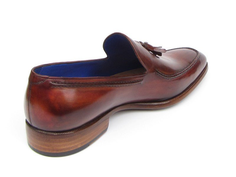 Paul Parkman Men's Hand Painted Leather Tassel Loafers in Brown