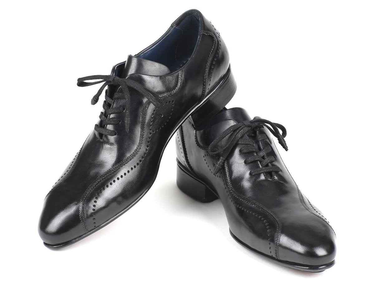 Paul Parkman Men's Handmade Lace Up Casual Shoes in Black