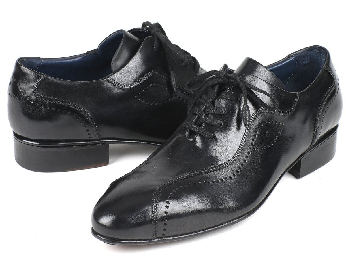 Paul Parkman Men's Handmade Lace Up Casual Shoes in Black