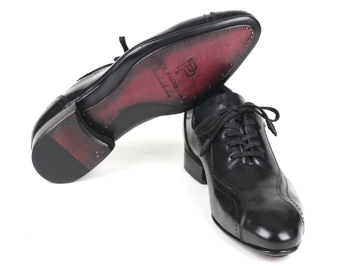 Paul Parkman Men's Handmade Lace Up Casual Shoes in Black