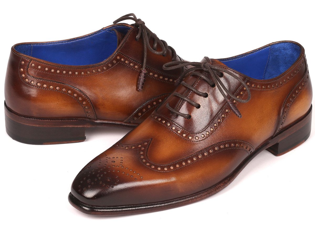 Paul Parkman Men's Handmade Wingtip Oxfords in Brown