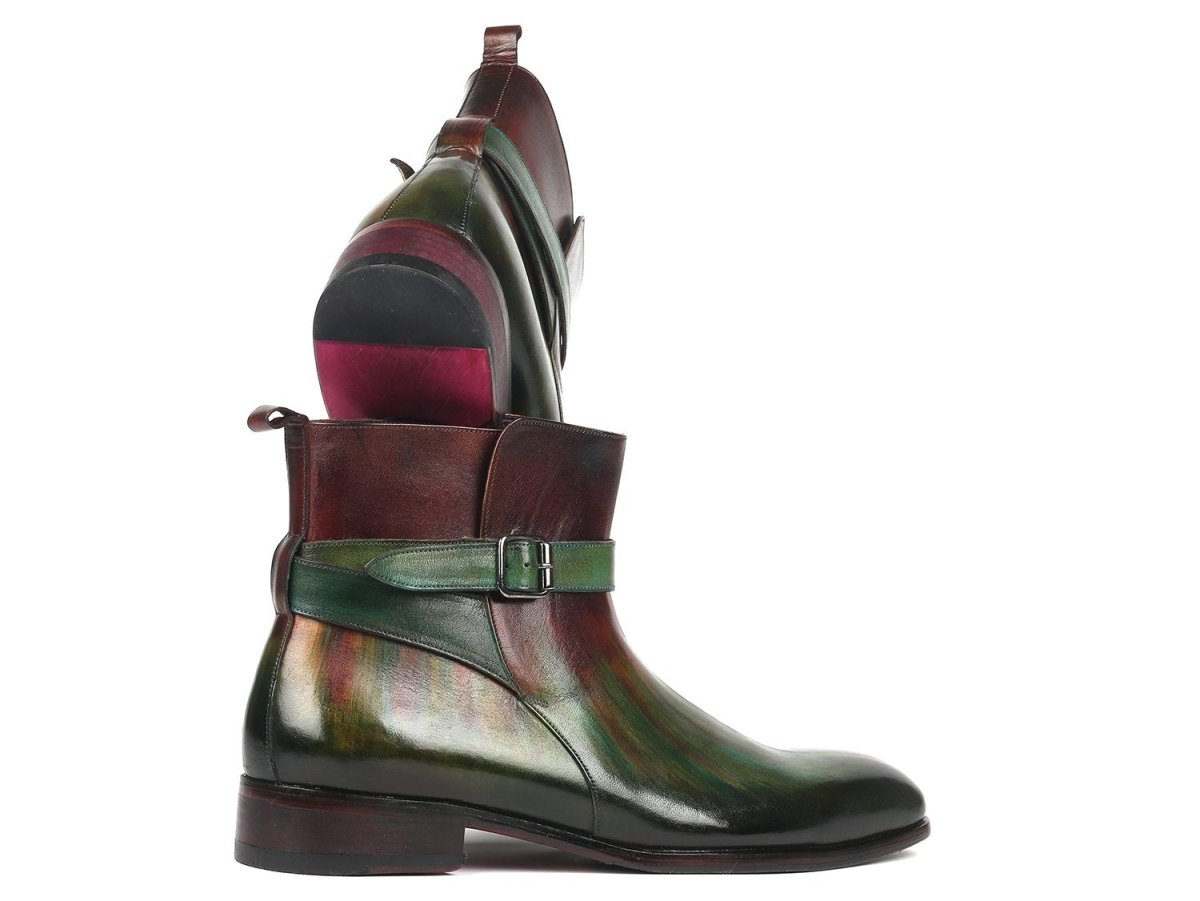 Paul Parkman Men's Jodhpur Boots Green and Bordeaux (957FRS84)