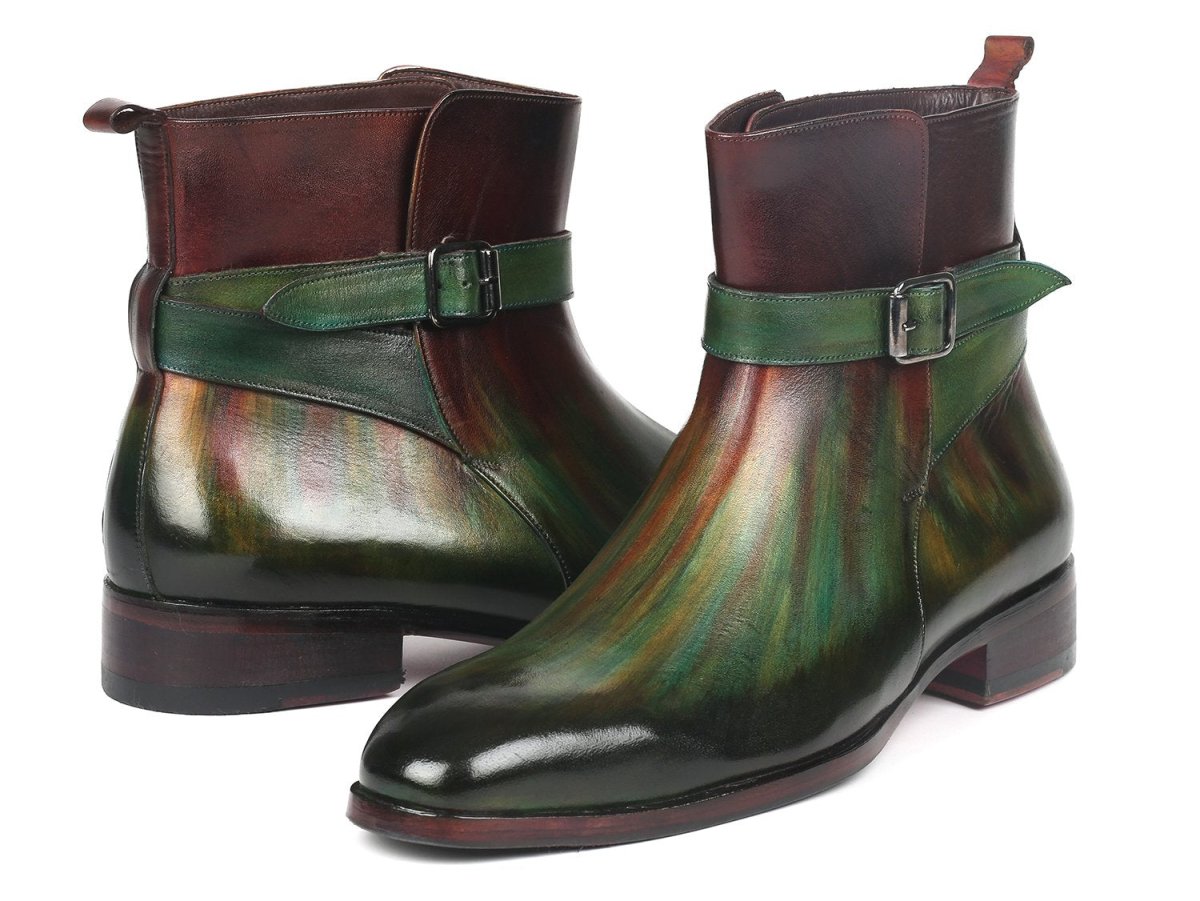 Paul Parkman Men's Jodhpur Boots Green and Bordeaux (957FRS84)