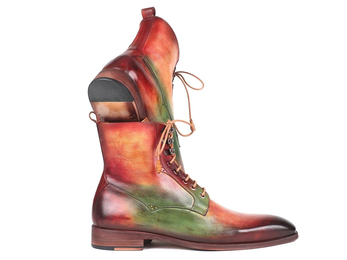 Paul Parkman Men's Leather Boots in Green, Camel and Bordeaux