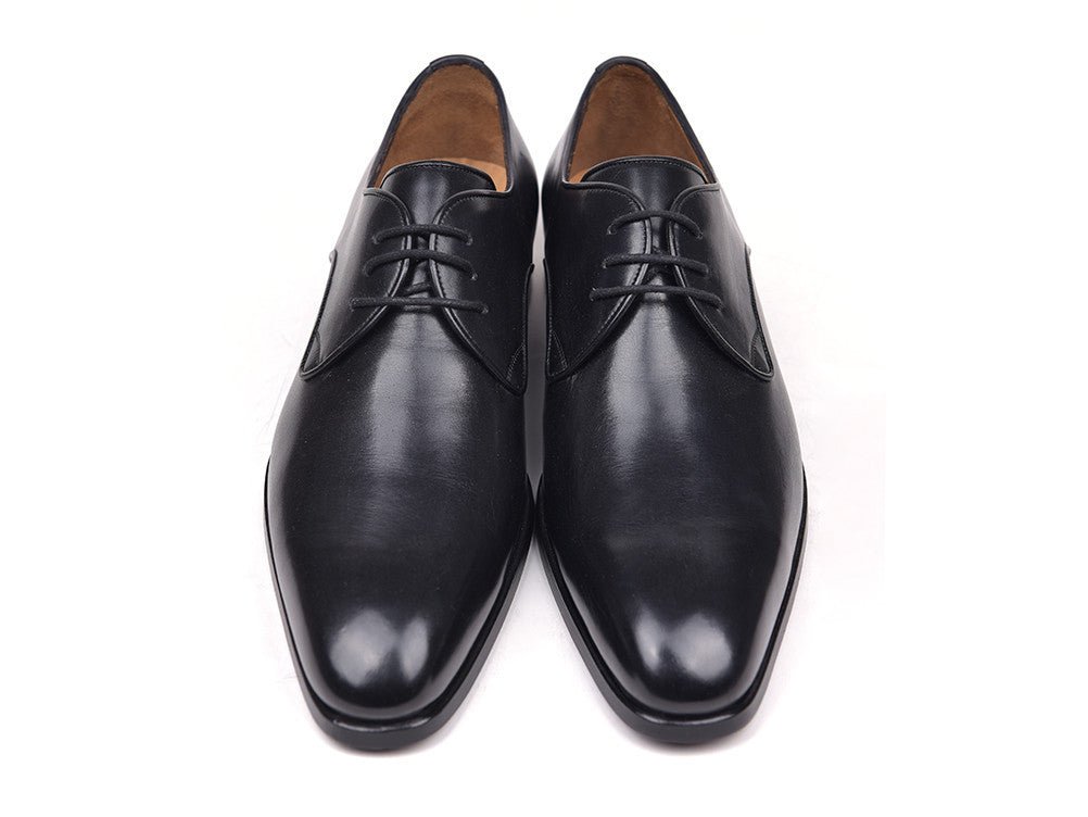 Paul Parkman Men's Leather Derby Shoes in Black