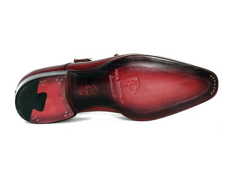Paul Parkman Men's Leather Double Monkstraps in Black and Bordeaux
