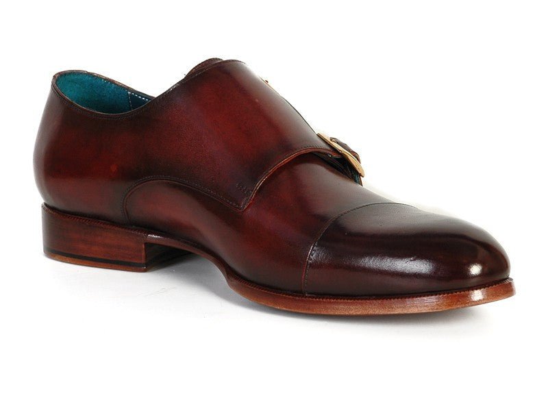 Paul Parkman Men's Leather Double Monkstraps in Dark Brown