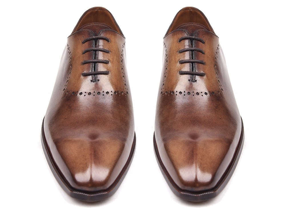 Paul Parkman Men's Leather Oxfords in Antique Brown Burnished