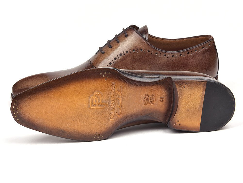Paul Parkman Men's Leather Oxfords in Antique Brown Burnished