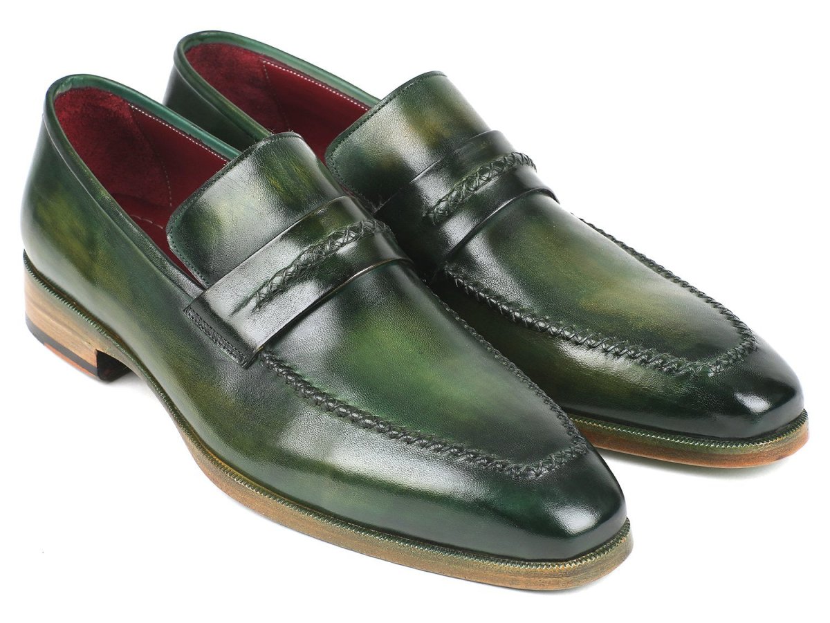 Paul Parkman Men's Loafer Shoes Green (ID068 - GRN)