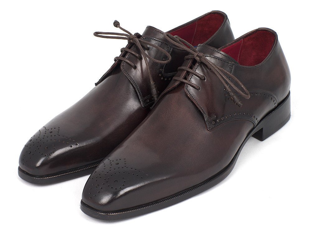 Paul Parkman Men's Medallion Toe Derby Shoes in Brown
