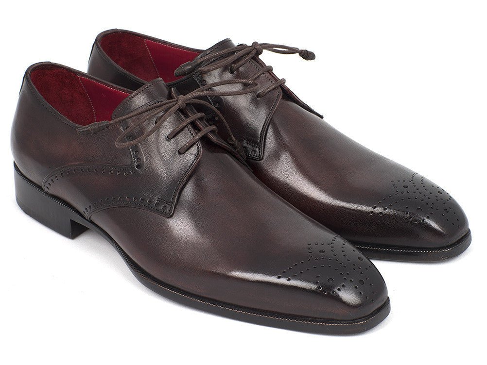 Paul Parkman Men's Medallion Toe Derby Shoes in Brown
