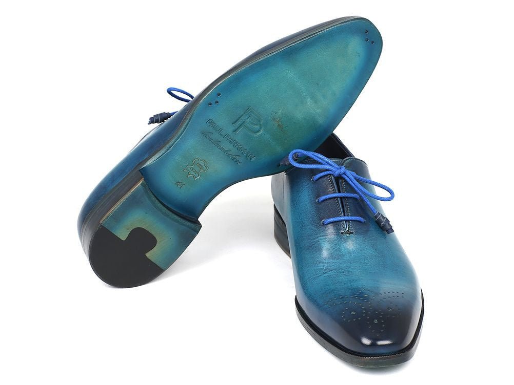 Paul Parkman Men's Medallion Toe Oxfords in Blue and Navy