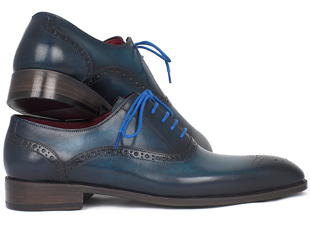 Paul Parkman Men's Medallion Toe Oxfords in Blue and Navy