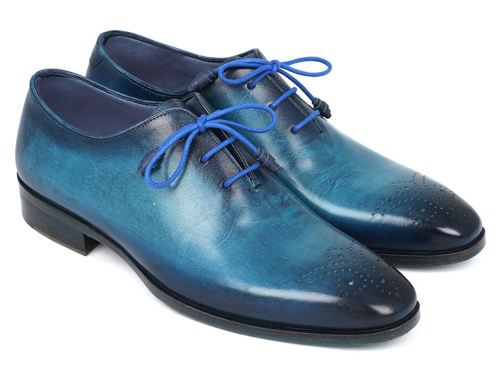 Paul Parkman Men's Medallion Toe Oxfords in Blue and Navy