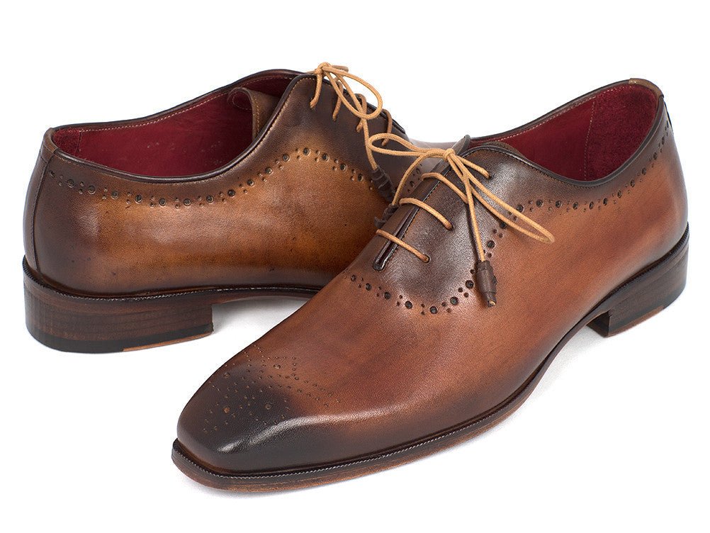 Paul Parkman Men's Medallion Toe Oxfords in Brown and Camel