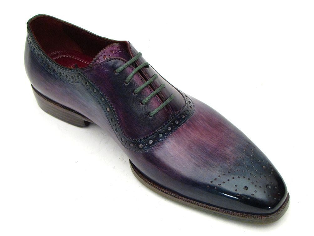 Paul Parkman Men's Medallion Toe Oxfords in Purple and Navy