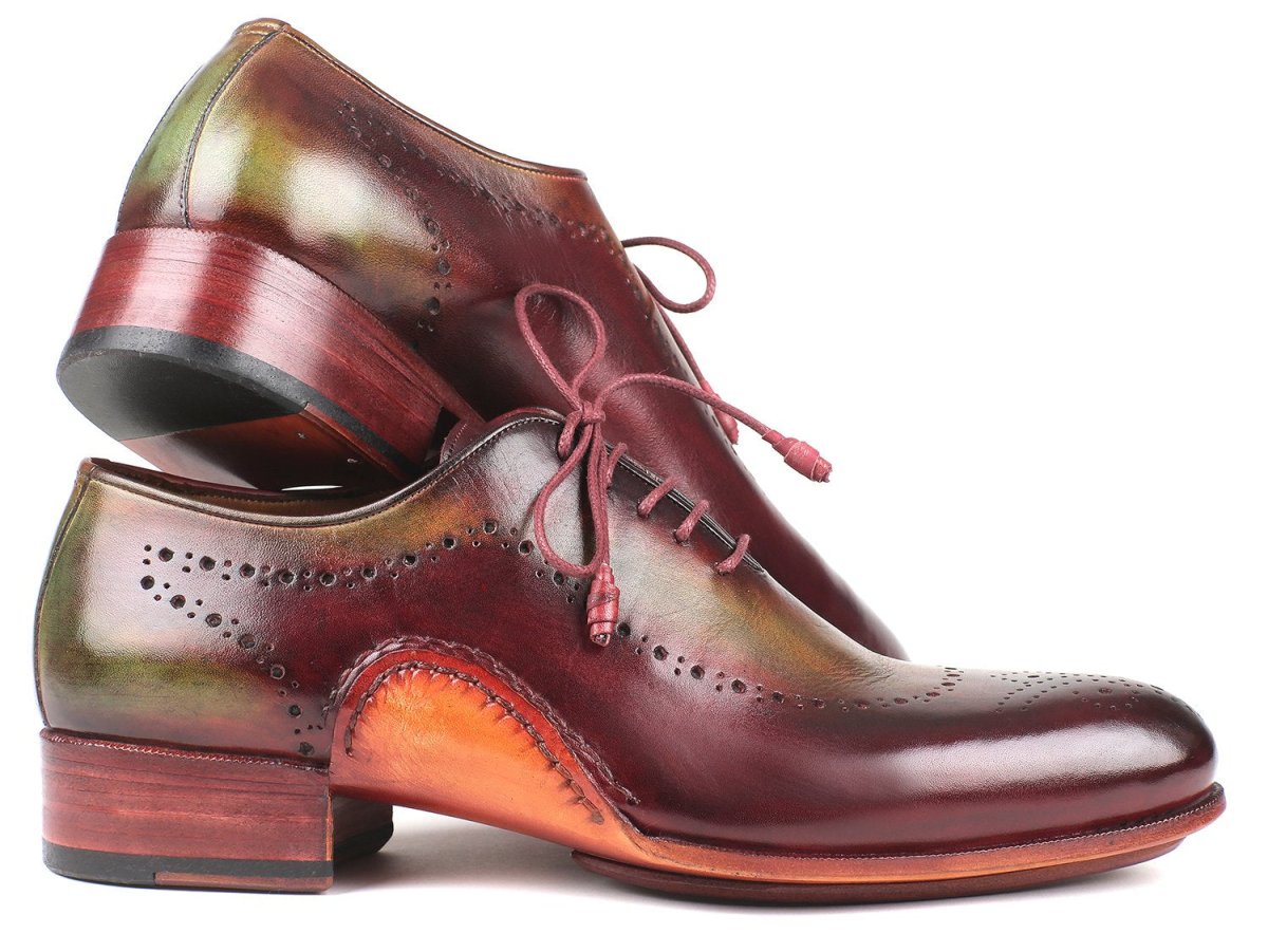 Paul Parkman Men's Opanka Construction Oxfords in Green and Bordeaux