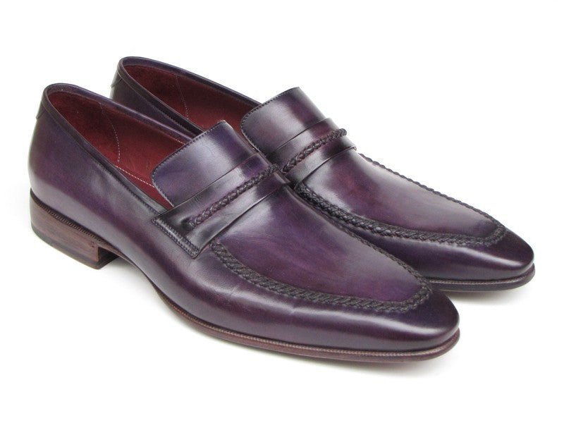 Paul Parkman Men's Purple Loafers Handmade Slip - On Shoes (ID068 - RP)