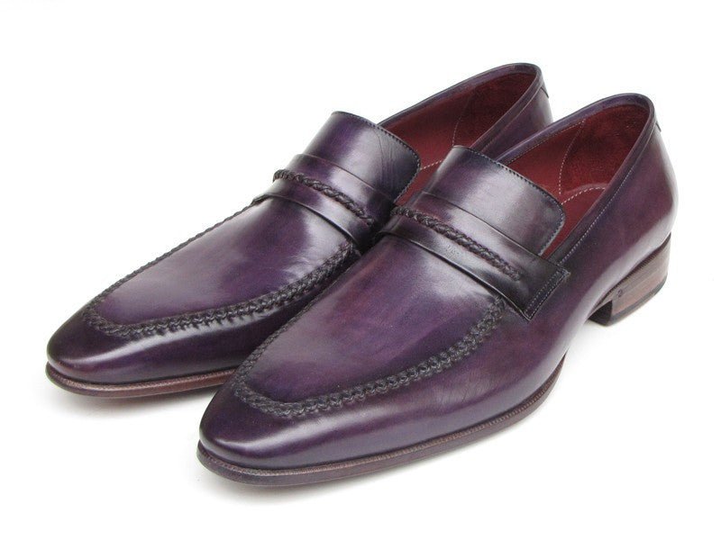 Paul Parkman Men's Purple Loafers Handmade Slip - On Shoes (ID068 - RP)
