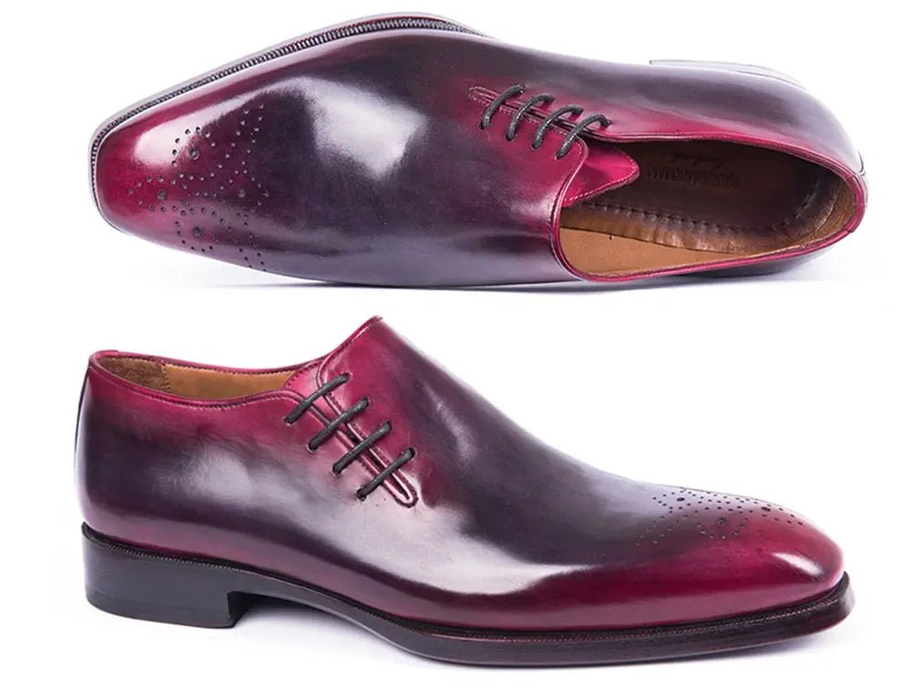Paul Parkman Men's Side Lace Oxfords in Purple and Gray