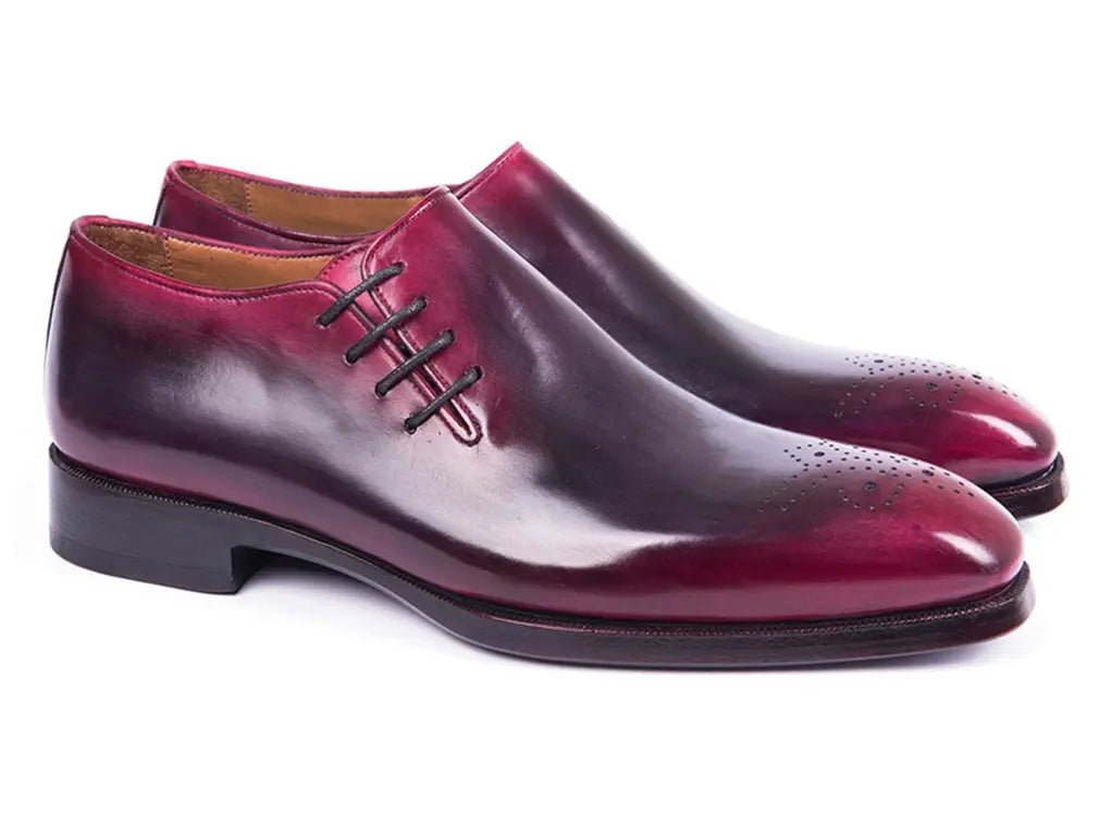 Paul Parkman Men's Side Lace Oxfords in Purple and Gray