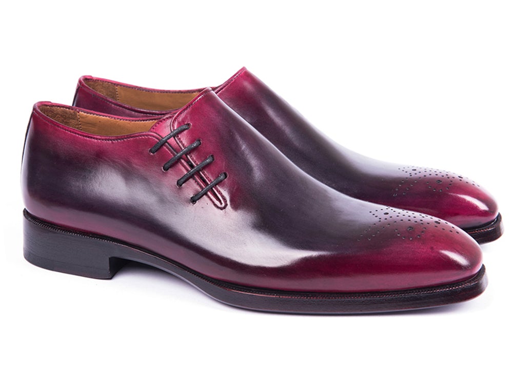 Paul Parkman Men's Side Lace Oxfords Purple and Gray (ID846F11)