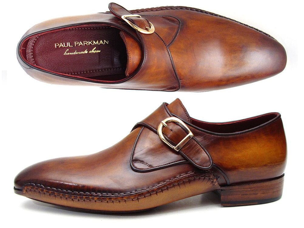 Paul Parkman Men's Single Monkstraps Brown Leather (ID69V5E)