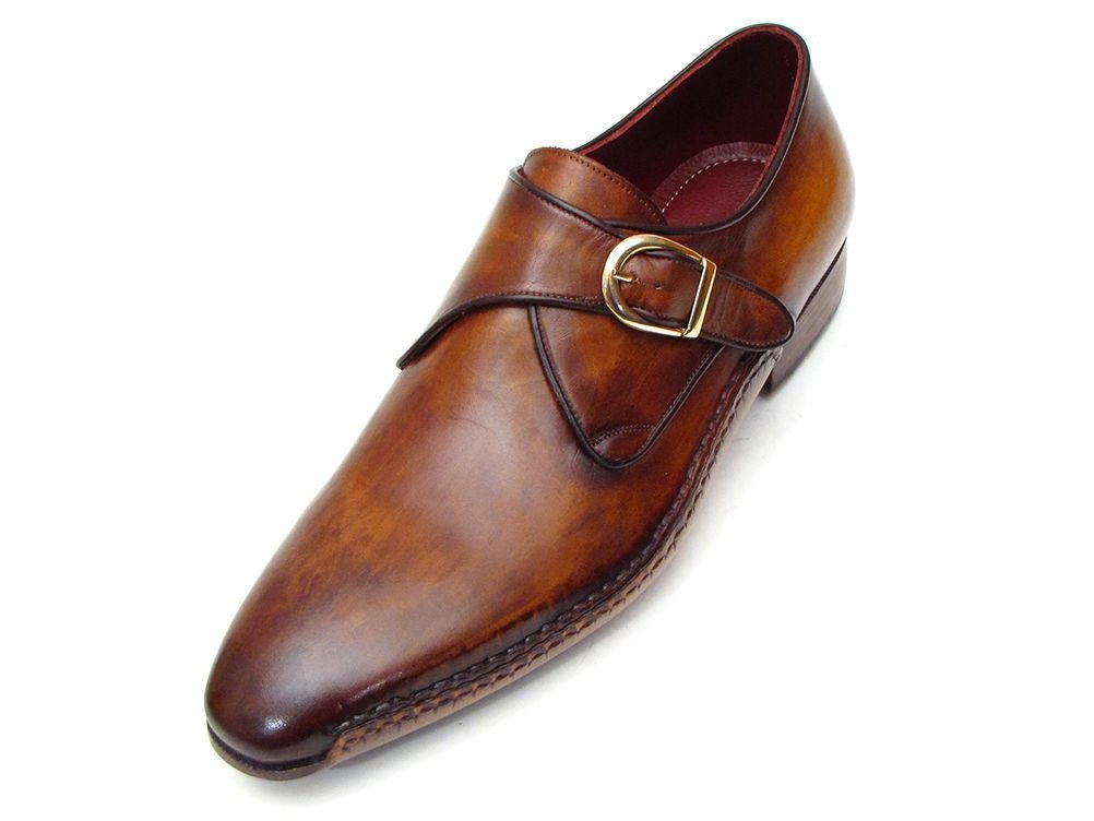 Paul Parkman Men's Single Monkstraps Brown Leather (ID69V5E)