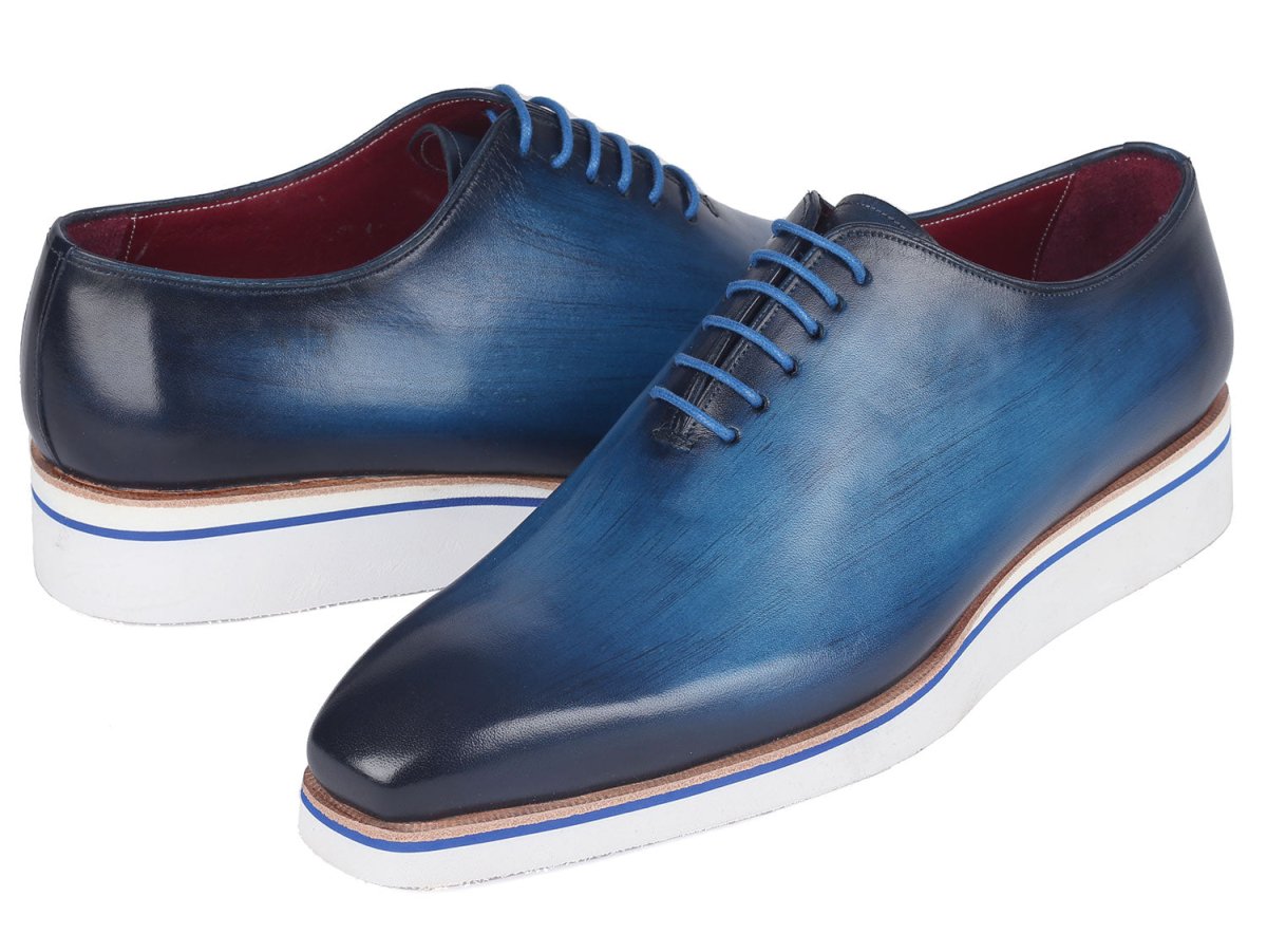 Paul Parkman Men's Smart Casual Wholecut Oxfords Blue (ID191 BLU)