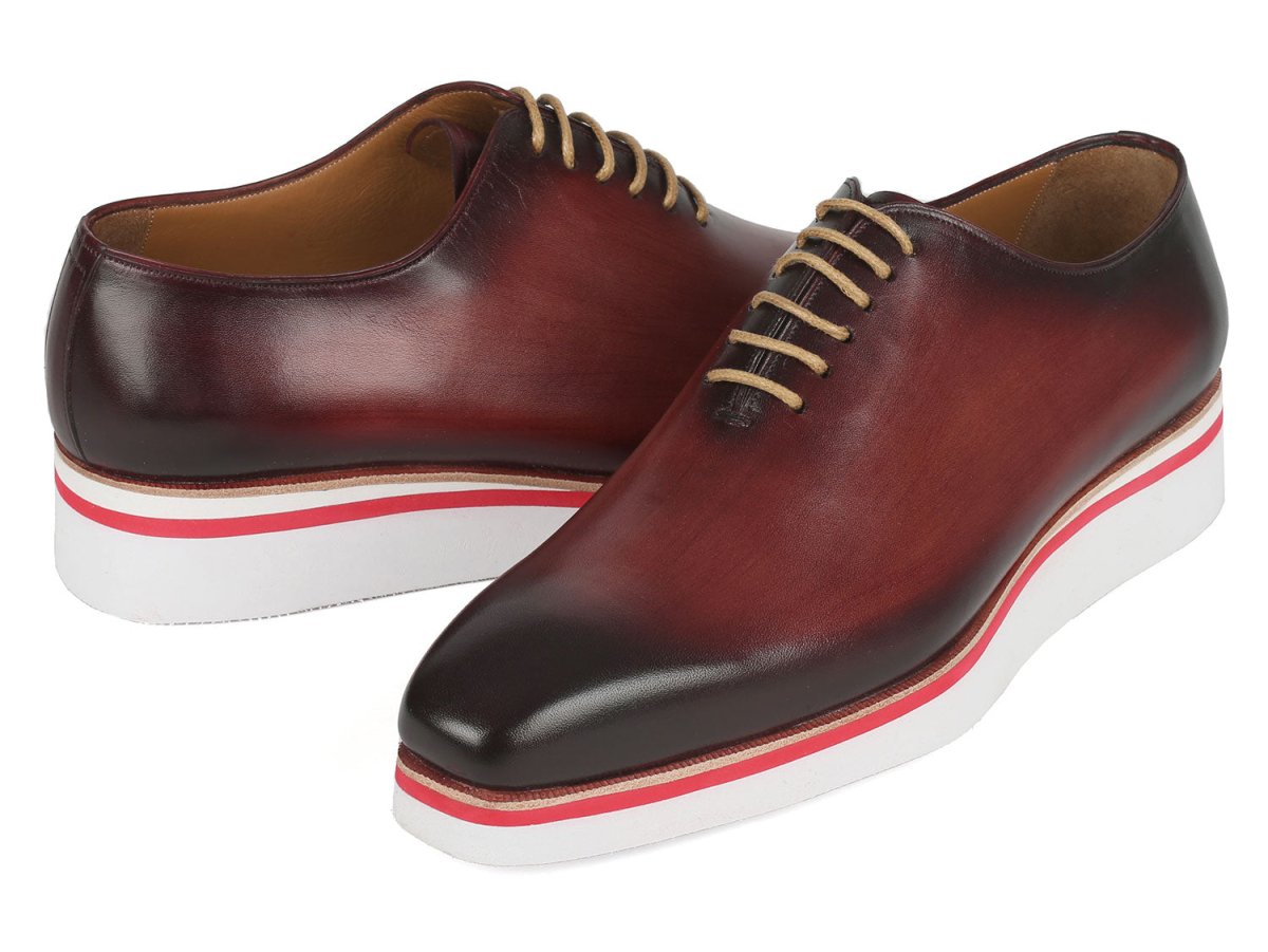 Paul Parkman Men's Smart Casual Wholecut Oxfords Bordeaux (ID191 BRD)