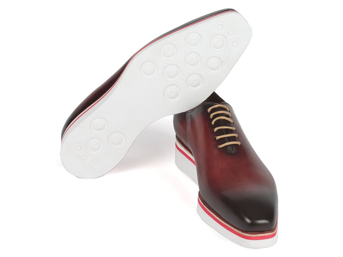 Paul Parkman Men's Smart Casual Wholecut Oxfords Bordeaux (ID191 BRD)