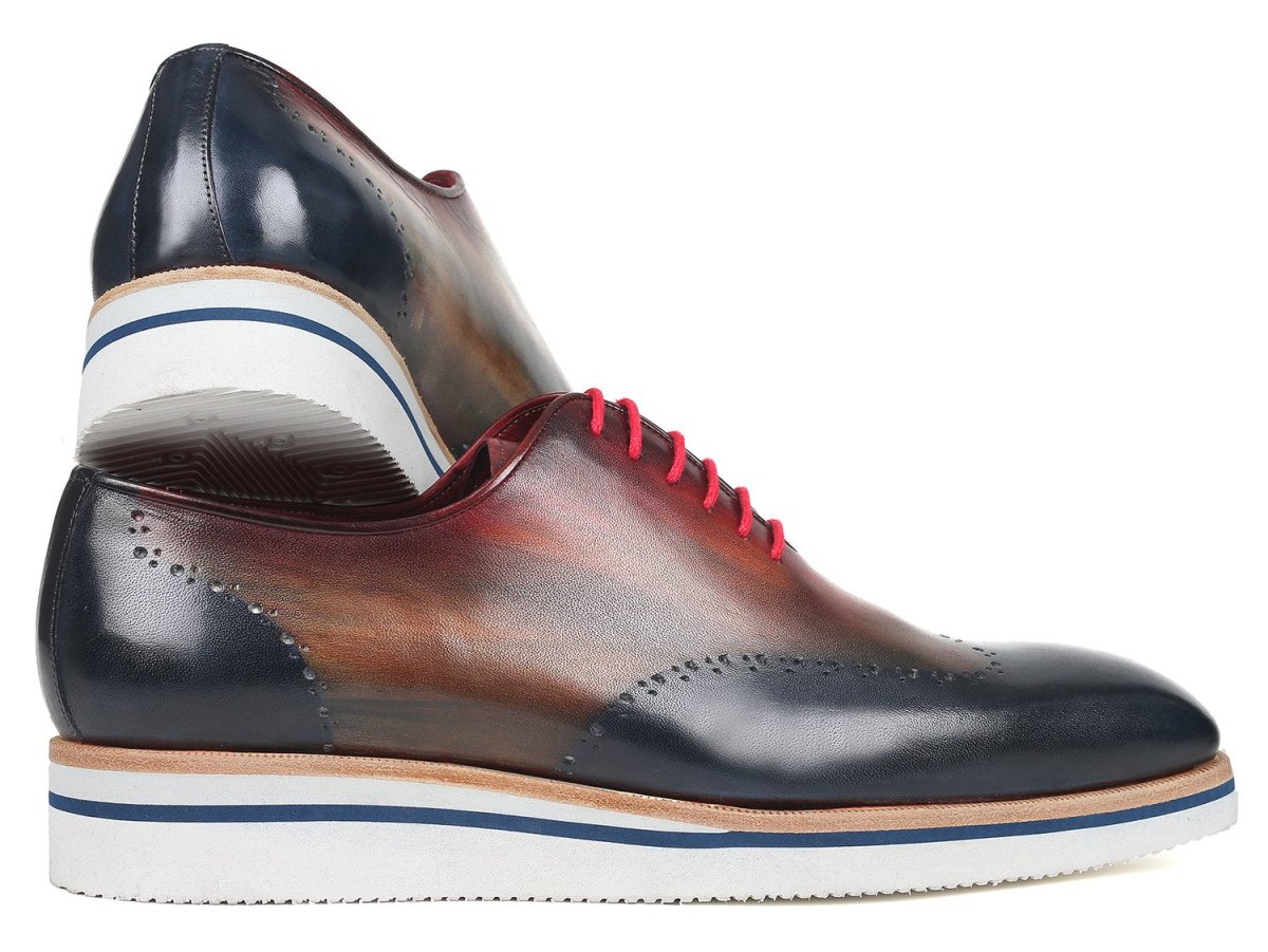 Paul Parkman Men's Smart Casual Wingtip Oxfords Multicolor (ID187 - MIX - NVY)