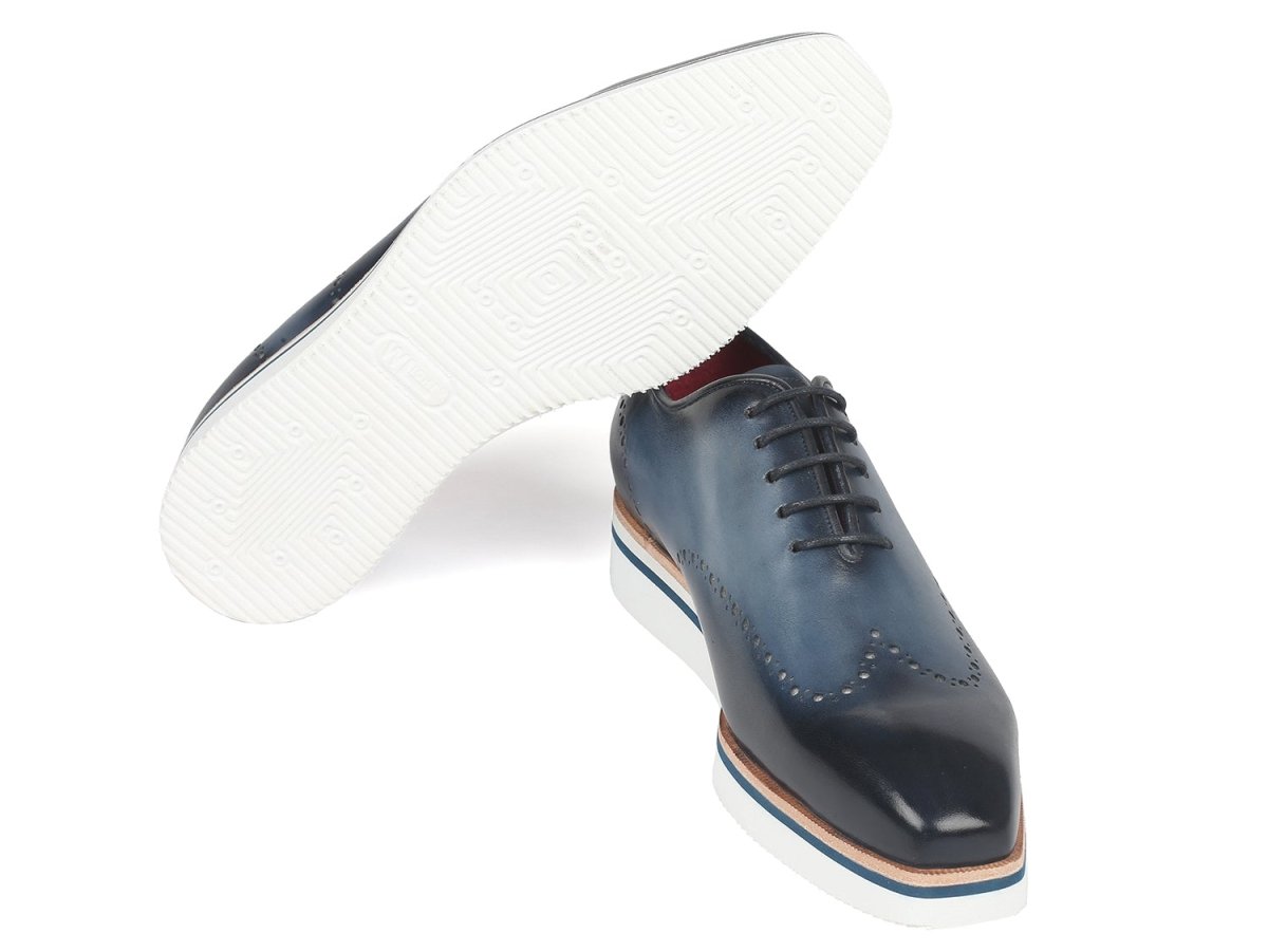 Paul Parkman Men's Smart Casual Wingtip Oxfords Navy (ID187 NAVY)