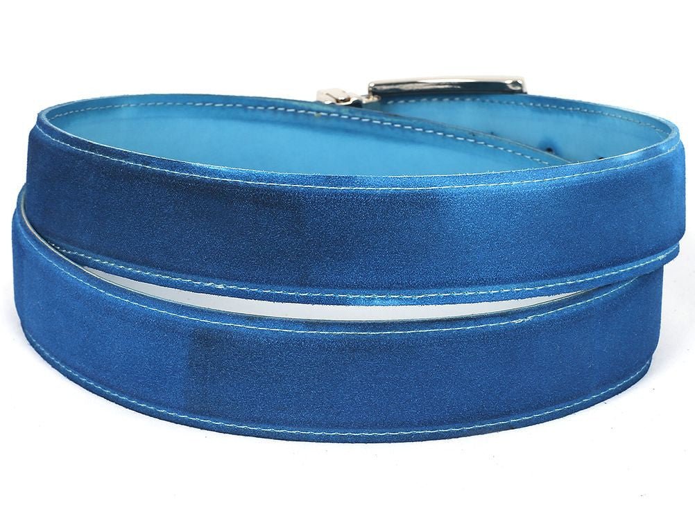 Paul Parkman Men's Suede Belt in Blue