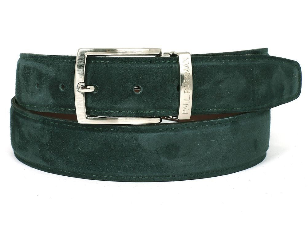Paul Parkman Men's Suede Belt in Green