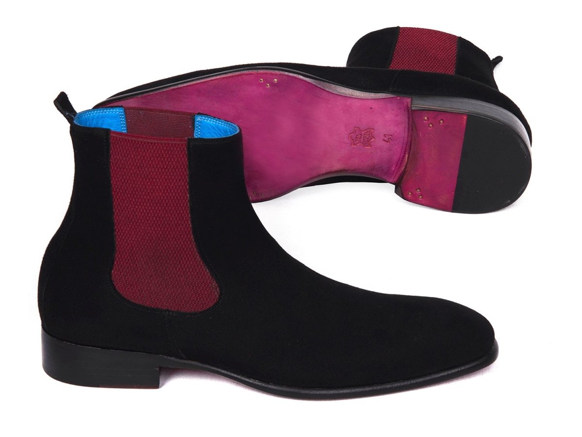 Paul Parkman Men's Suede Chelsea Boots in Black