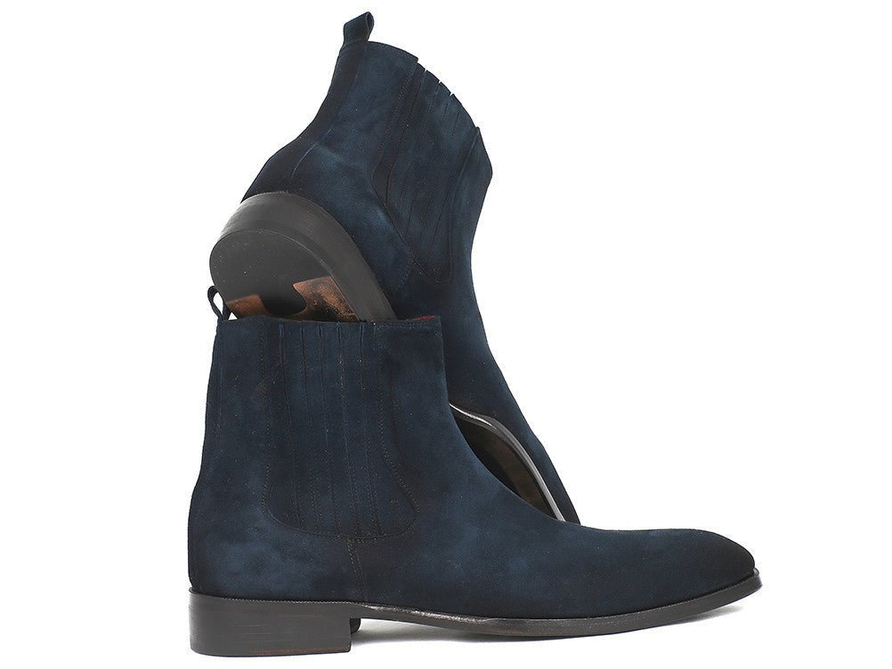 Paul Parkman Men's Suede Chelsea Boots in Navy